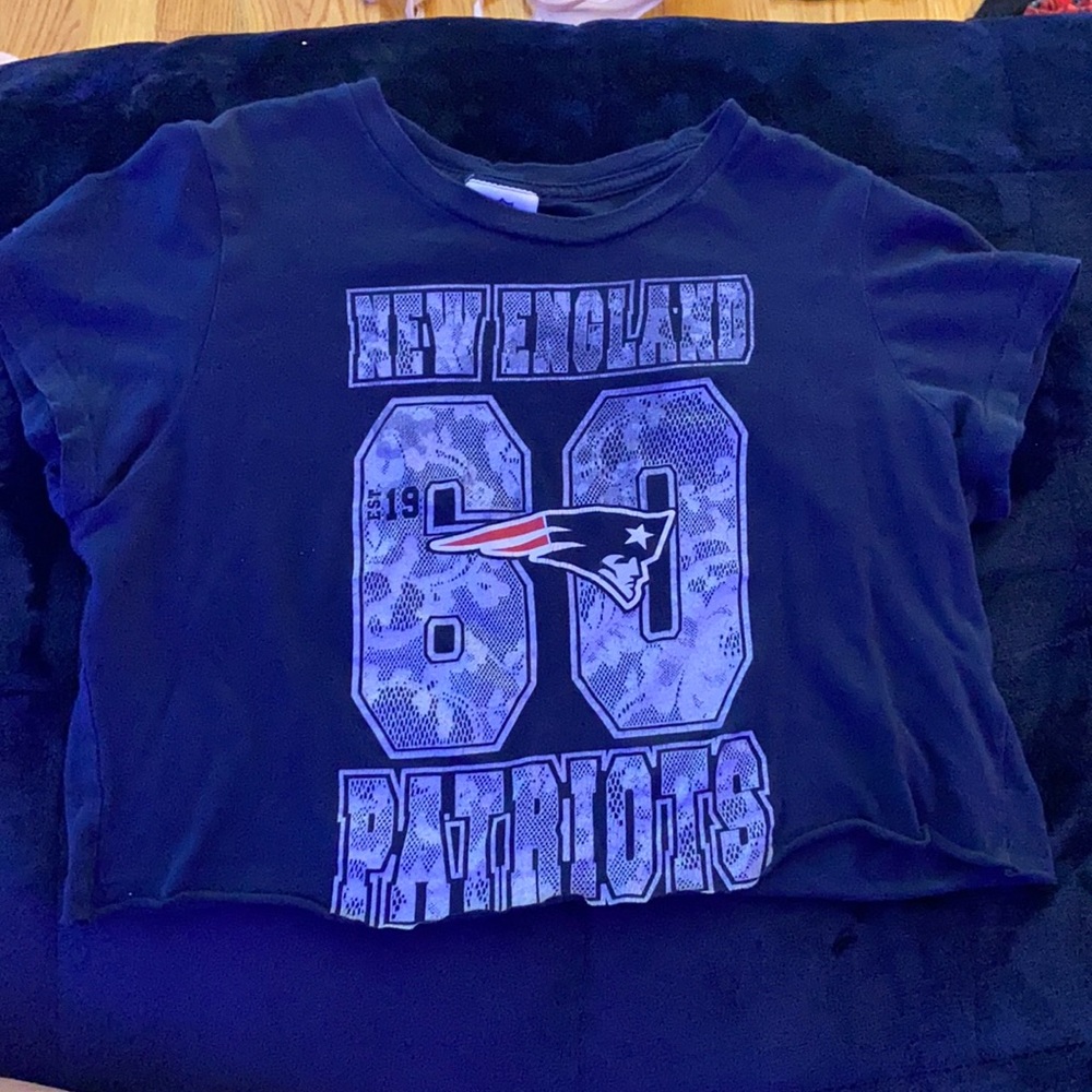 new england patriots cropped tee